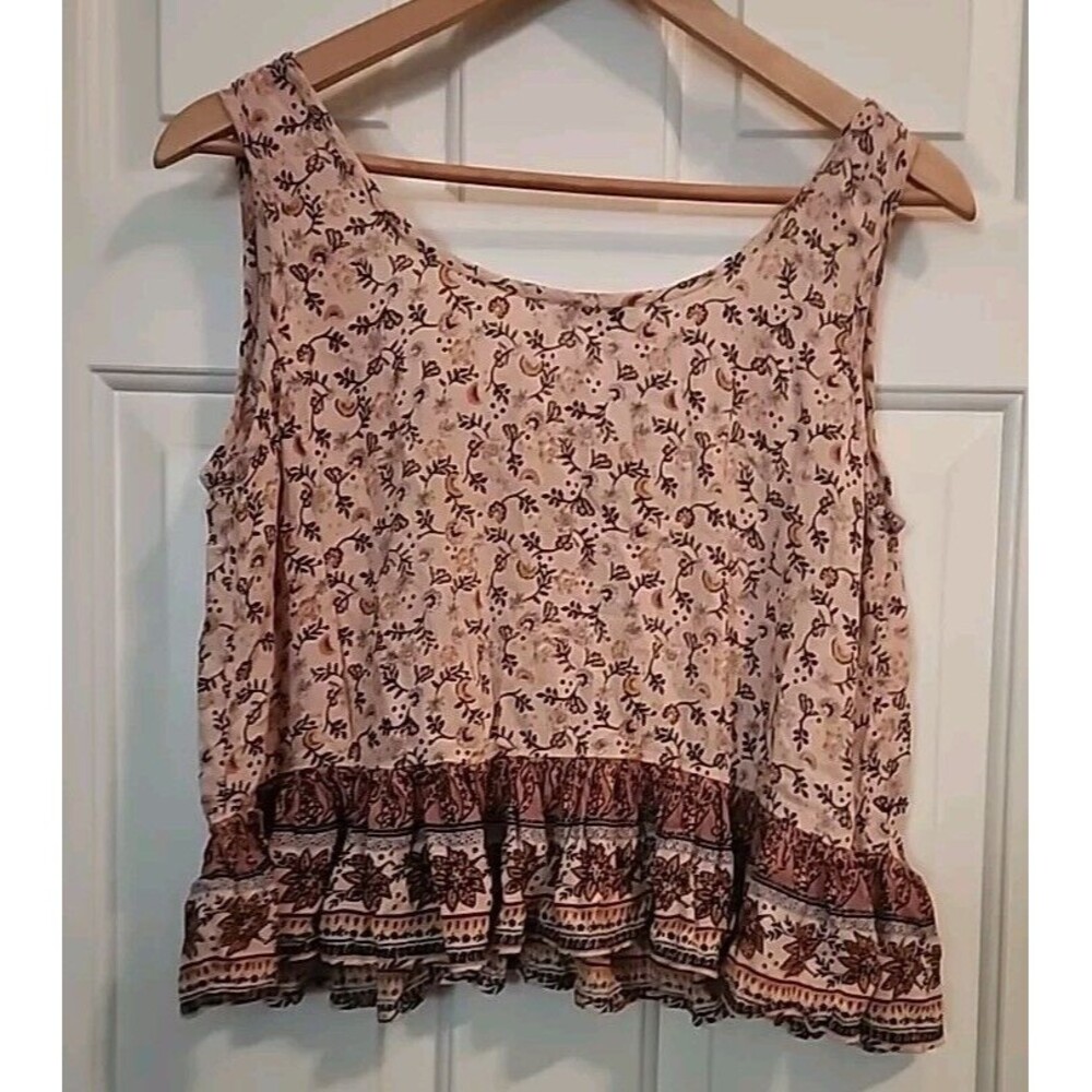 Patrons Of Peace Womens Medium Tops Lot Of 2 Sleevless Floral Boho Cottage Core - Picture 16 of 16